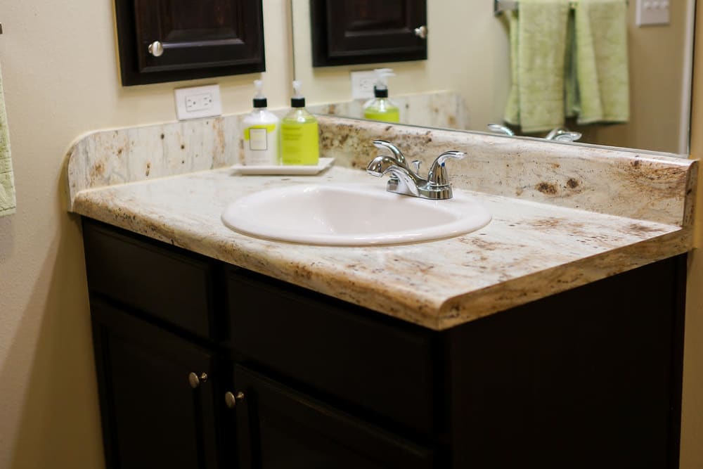 Small view of bathroom sink at The Claiborne at Hattiesburg Independent Living in Hattiesburg, Mississippi
