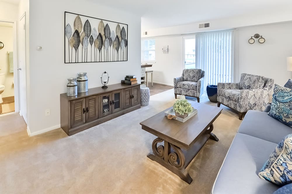 Living room at Eastampton Gardens Apartment Homes in Eastampton, NJ