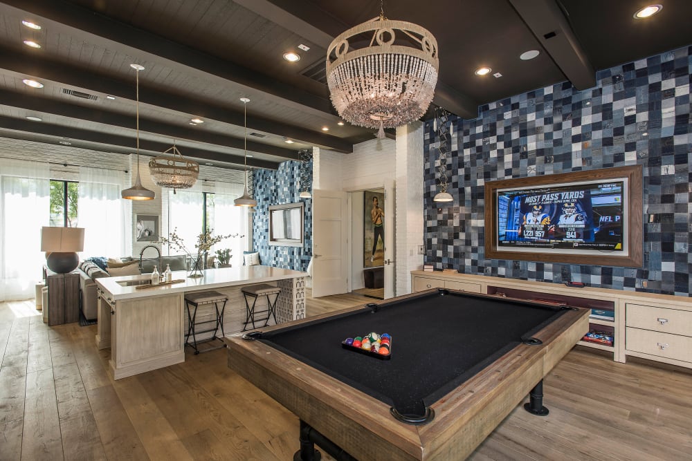 Billiards and more in the game room at Cadia Crossing in Gilbert, Arizona