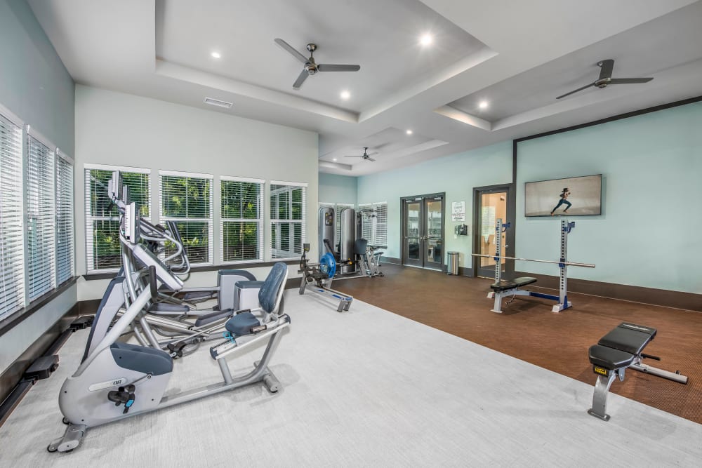 Well-equipped onsite fitness center at Canopy at Citrus Park in Tampa, Florida