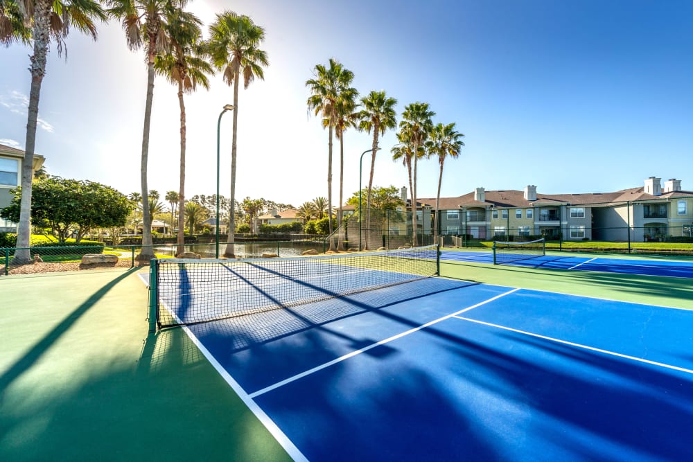 Very well-maintained tennis courts at Cape House in Jacksonville, Florida