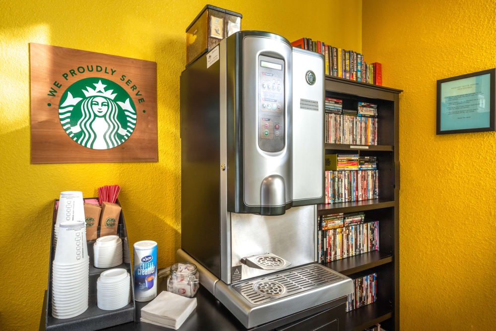 Starbucks station in the resident clubhouse at Cape House in Jacksonville, Florida
