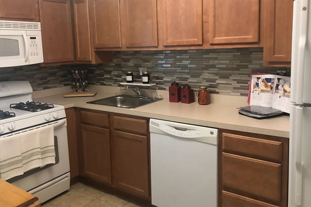 Kitchen at Willowbrook Apartments in Jeffersonville, Pennsylvania