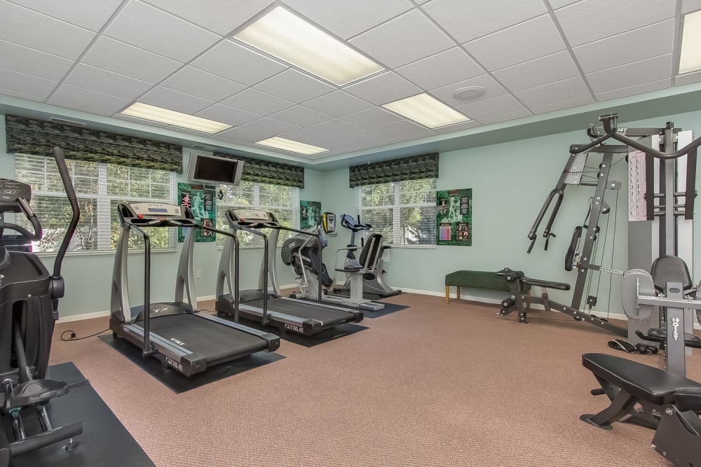 Resident fitness center at Applewood Pointe of Bloomington in Bloomington, Minnesota. 