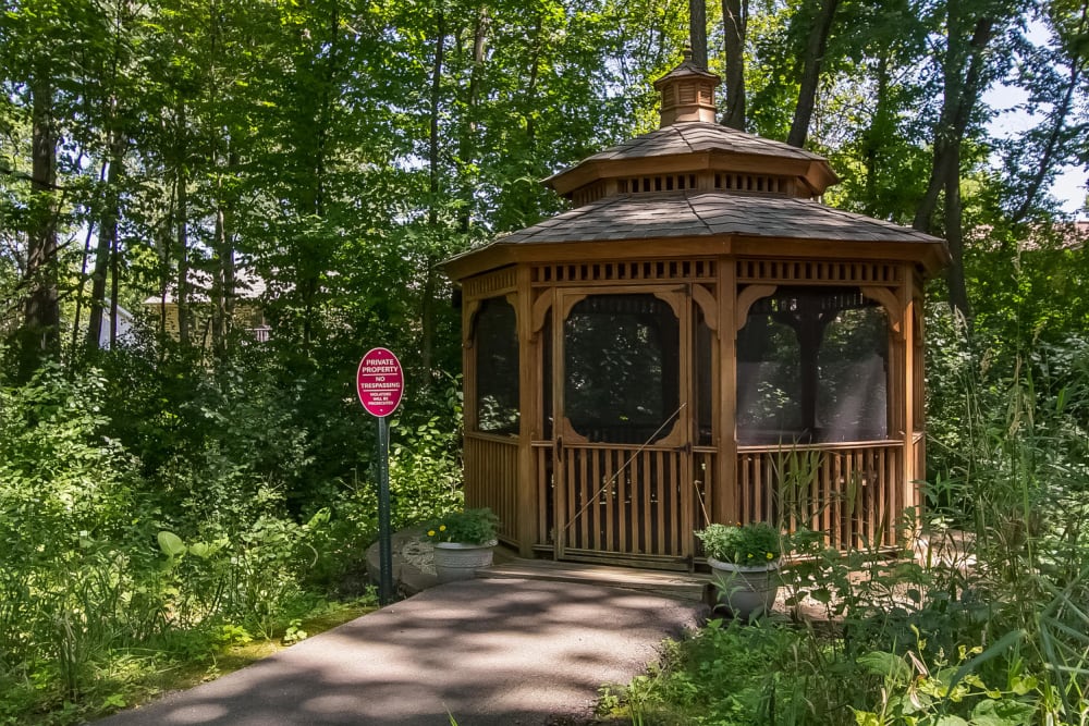 A gazebo at Applewood Pointe of Maple Grove in Maple Grove, Minnesota. 