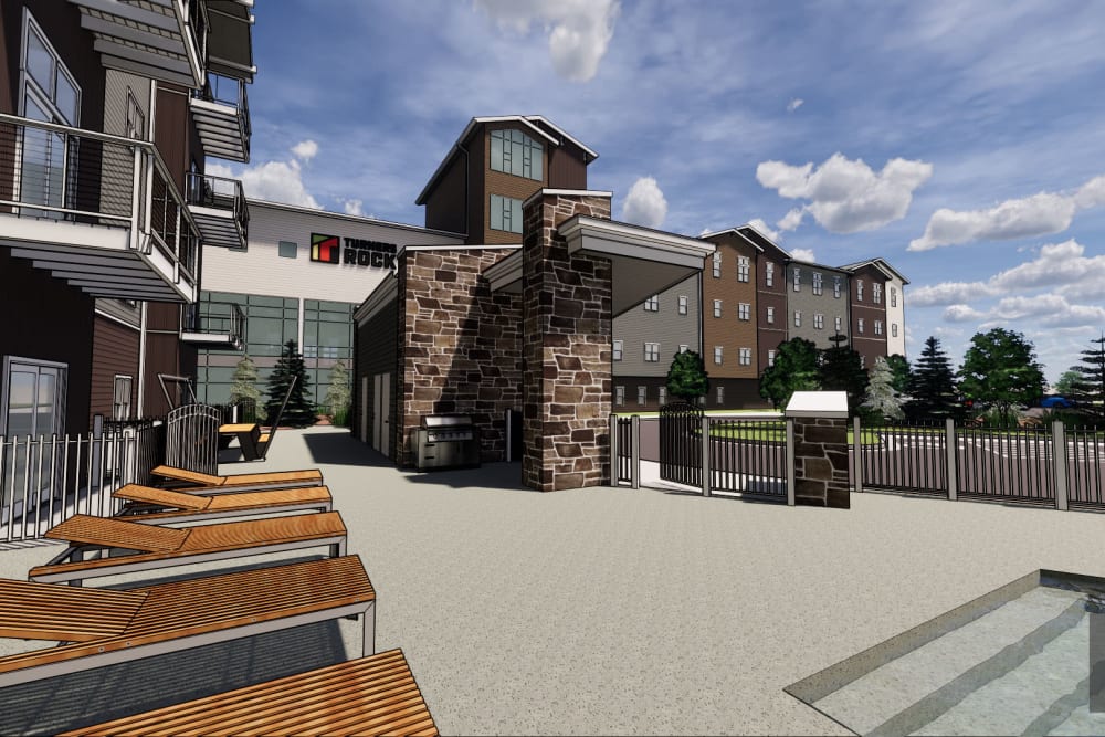 Rendering of deck and pool at Turners Rock in Springfield, Missouri