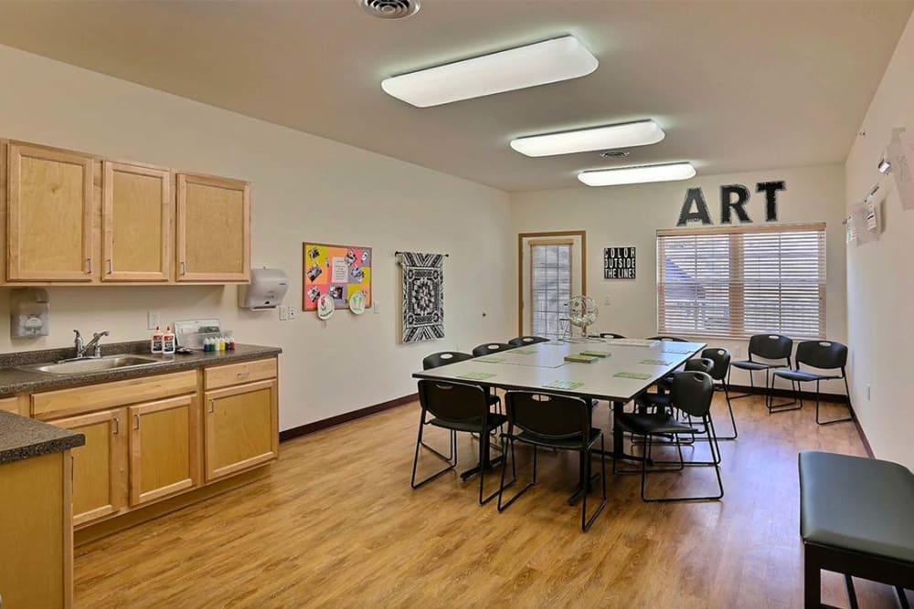 Resident arts and crafts room at Milestone Senior Living Cross Plains in Cross Plains, Wisconsin.