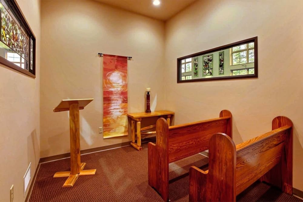 Resident chapel at Milestone Senior Living Eagle River in Eagle River, Wisconsin