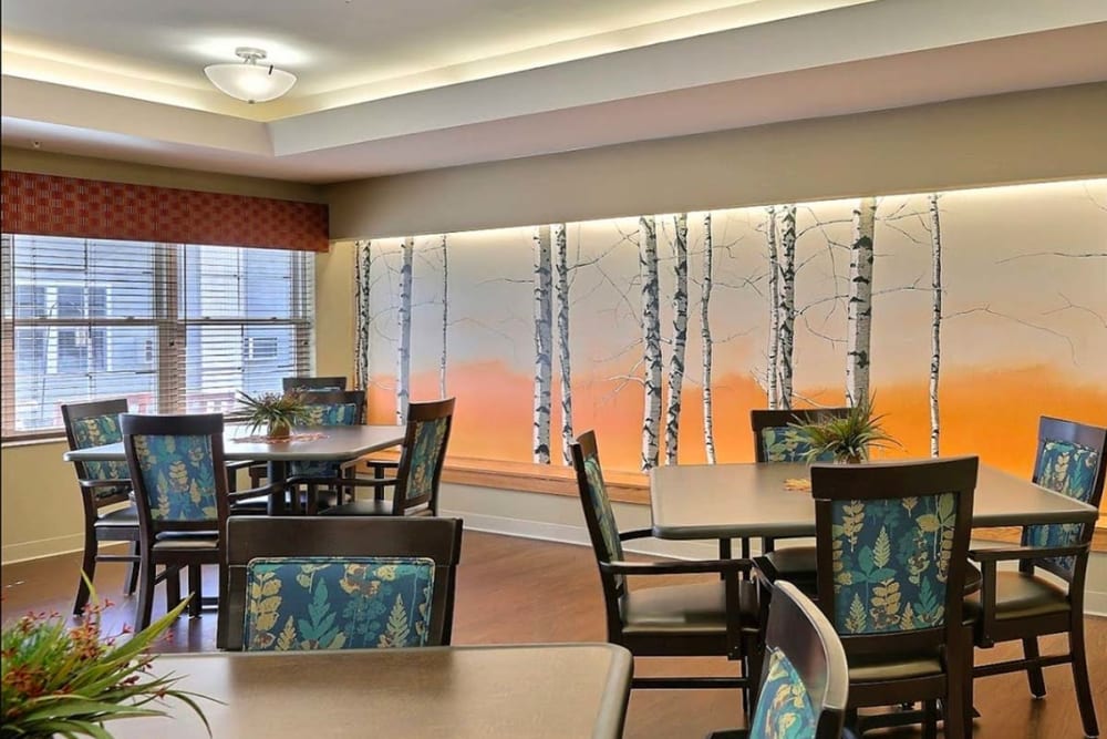 Resident dining room at Milestone Senior Living Tomahawk in Tomahawk, Wisconsin