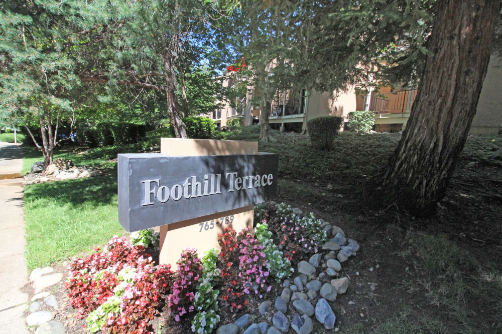 Sign at Foothill Terrace in Auburn, California