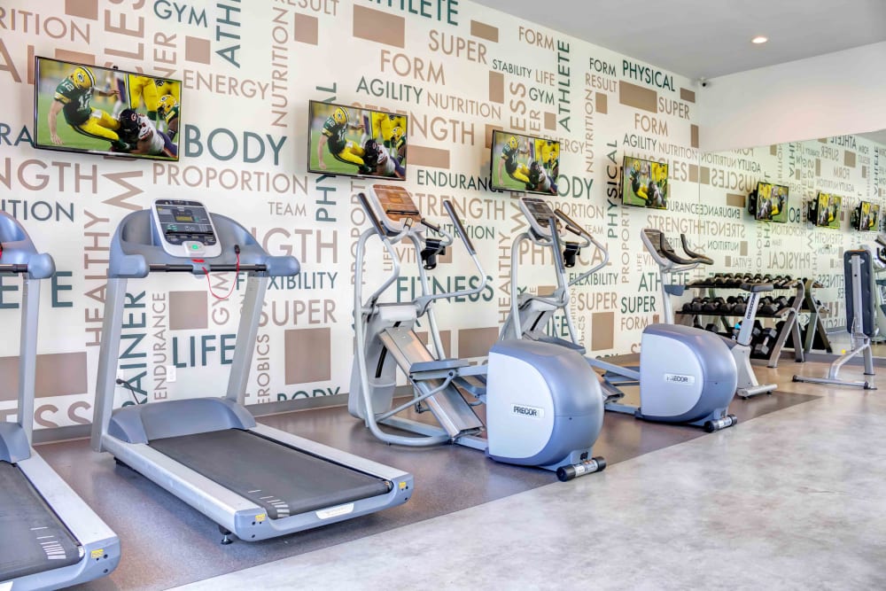 Fitness Center with TV's at Sofi Berryessa in San Jose, CA