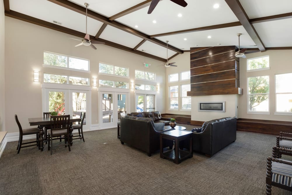 Large clubhouse for residents at Olympus at the District in South Jordan, Utah