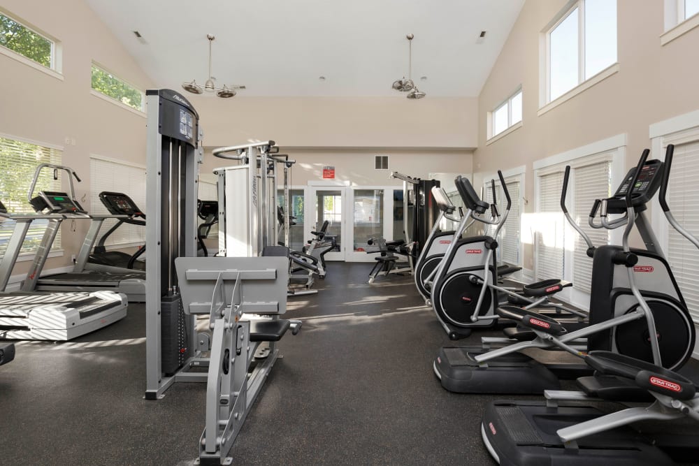 Fitness equipment at Olympus at the District in South Jordan, Utah
