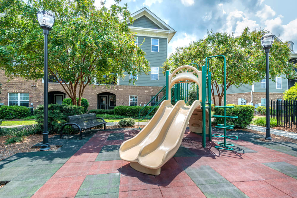 Padded surface throughout the children's playground at Olympus Carrington in Pooler, Georgia