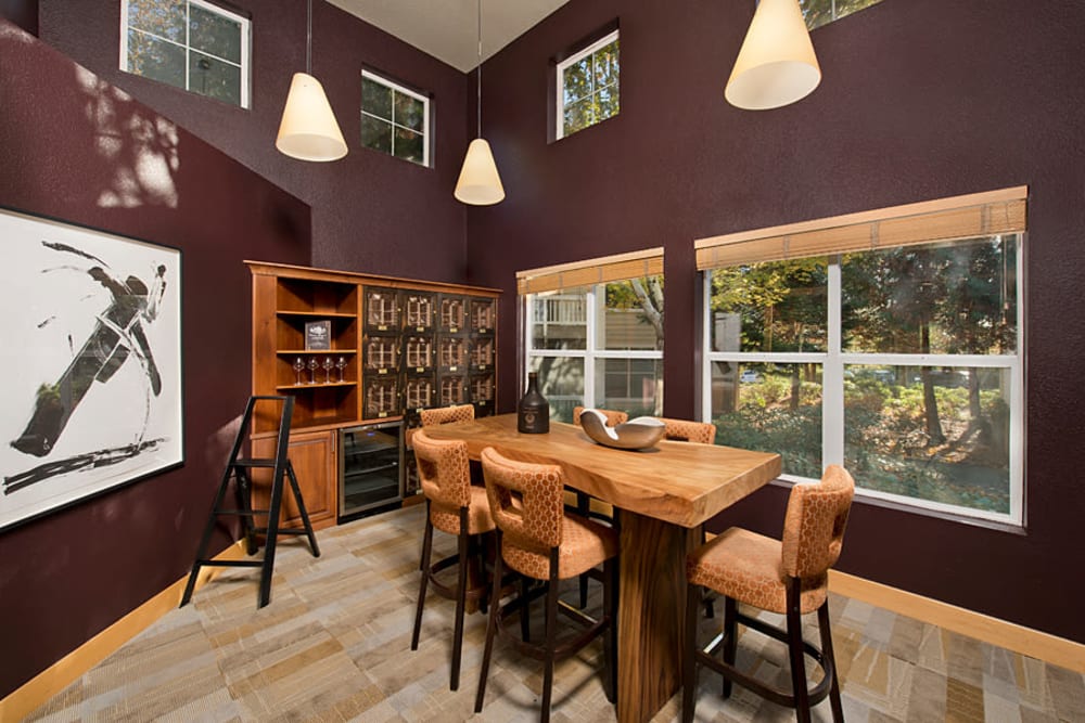 A relaxing tasting room at Center Pointe Apartment Homes in Beaverton, Oregon