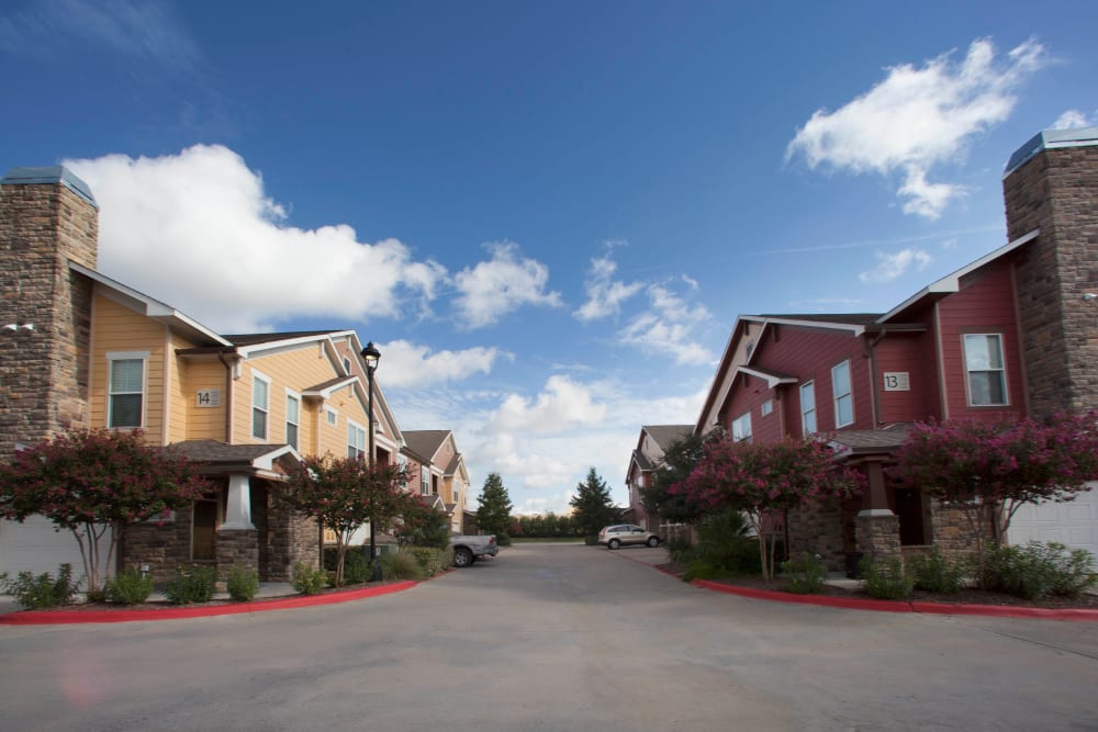 Wispy clouds above the neighborhood at Olympus Katy Ranch in Katy, Texas