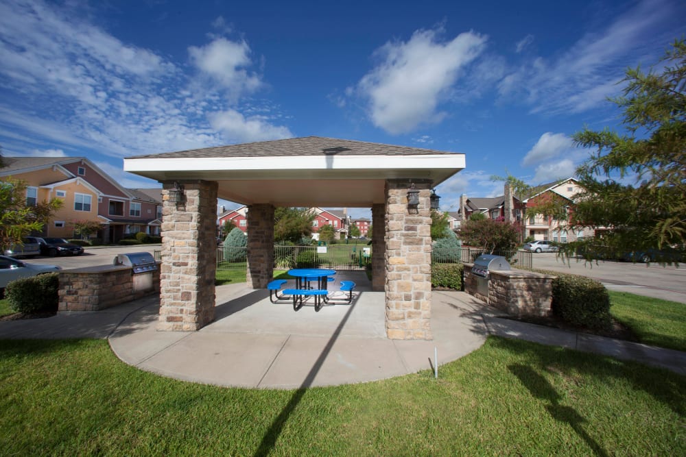 Covered picnic area at Olympus Katy Ranch in Katy, Texas