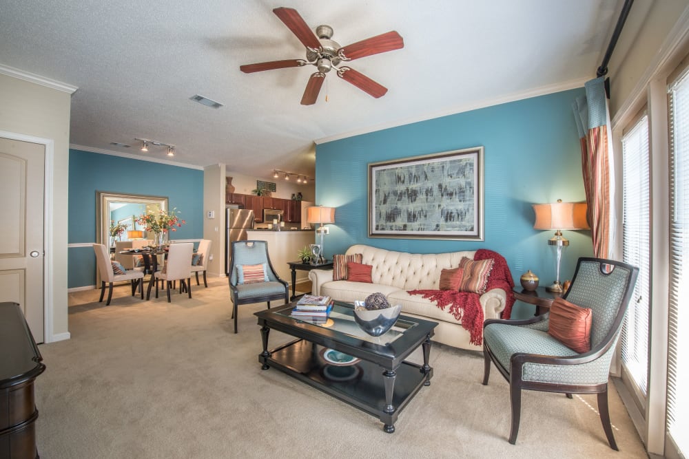 Living room in model home at Odyssey Lake in Brunswick, Georgia