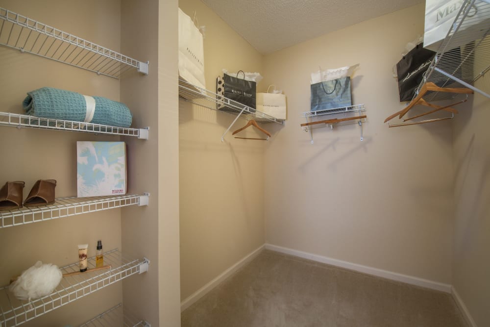 Enormous walk-in closet at Odyssey Lake in Brunswick, Georgia