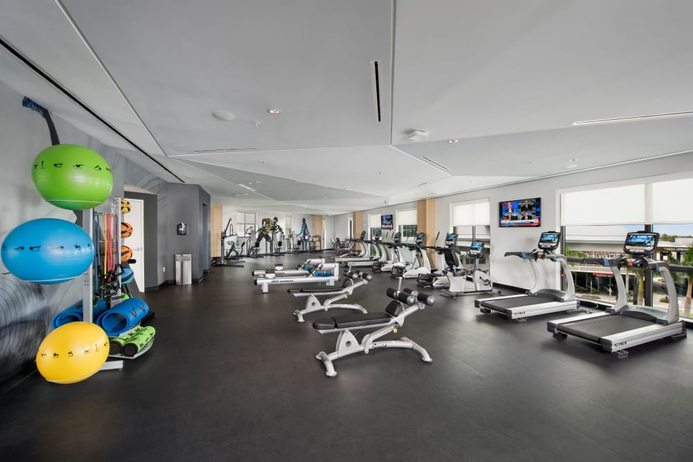 Fitness center at The Flats in Doral, Florida