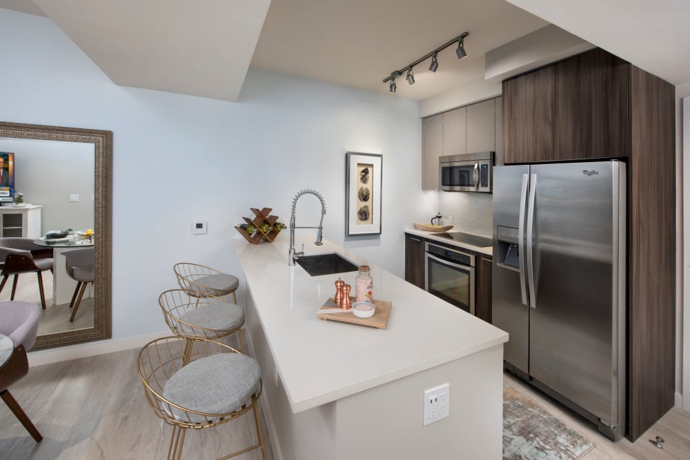 Fully equipped kitchen at The Flats in Doral, Florida