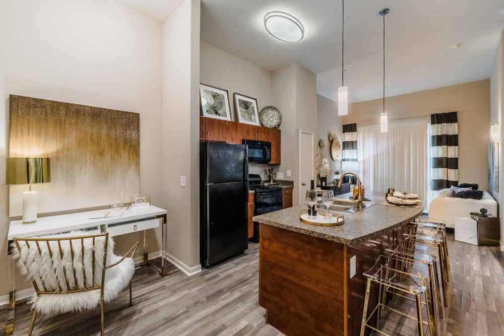 Elegant kitchen space at Olympus Boulevard in Frisco, Texas