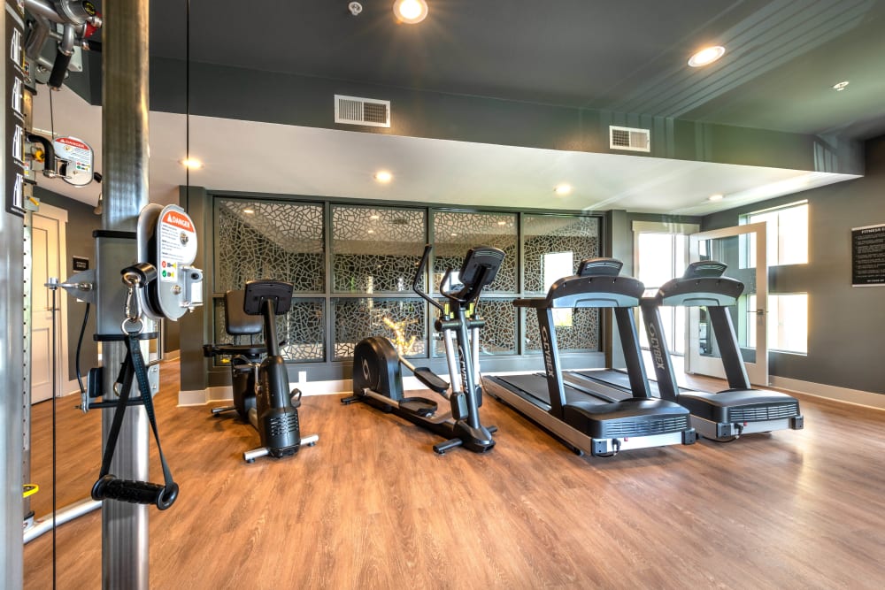 Well-equipped onsite fitness center at Olympus Solaire in Albuquerque, New Mexico