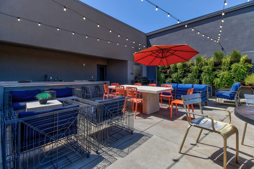 Outside lounge area on another sunny day at Olympus Steelyard in Chandler, Arizona