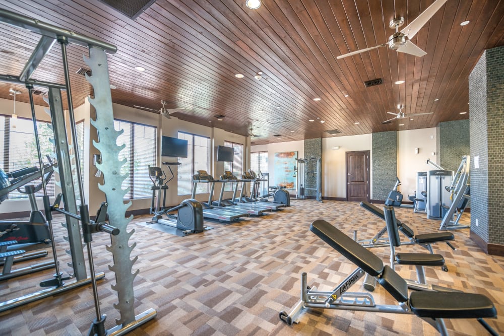 Bright clean gym at Olympus Encantada in Albuquerque, New Mexico