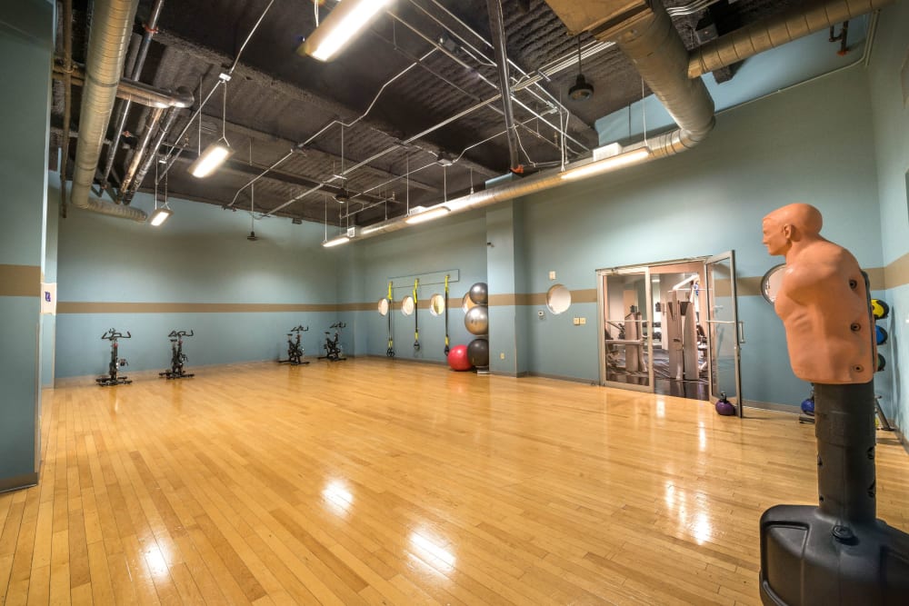 Expansive onsite gym at Mosaic Dallas in Dallas, Texas