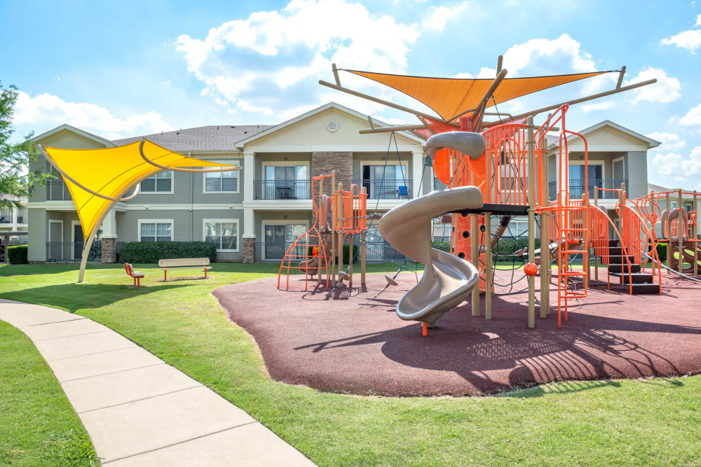 Brand-new children's playground at Olympus Stone Glen in Keller, Texas