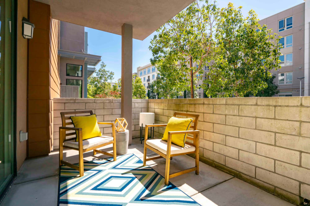 Private patio at Sofi Riverview Park in San Jose, California