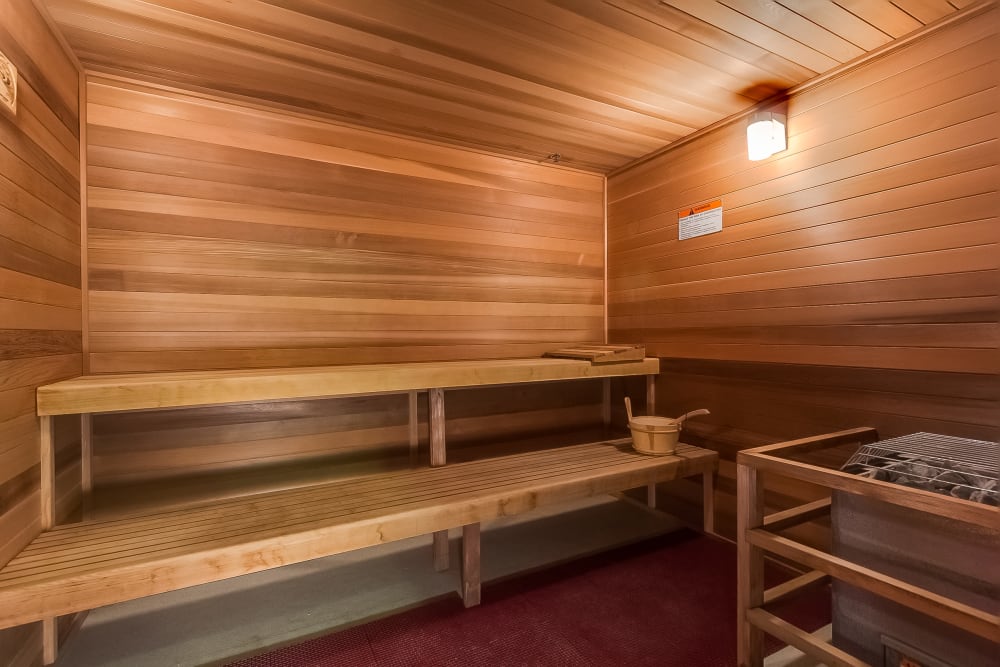 The sauna at Applewood Pointe of New Brighton community in New Brighton,  Minnesota. 