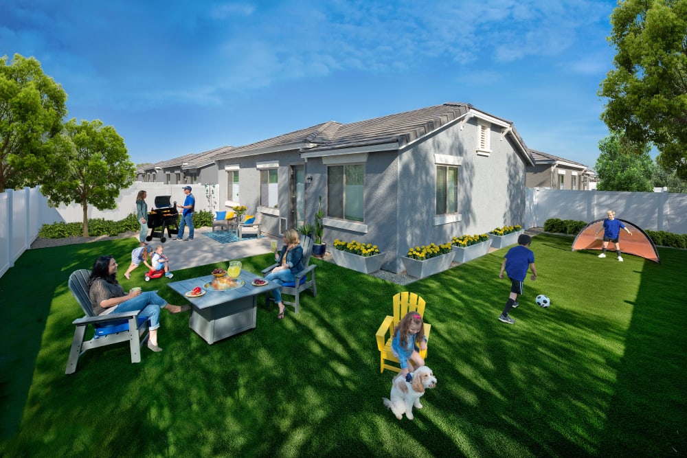 Private backyards at Christopher Todd Communities On Mountain View in Surprise, Arizona