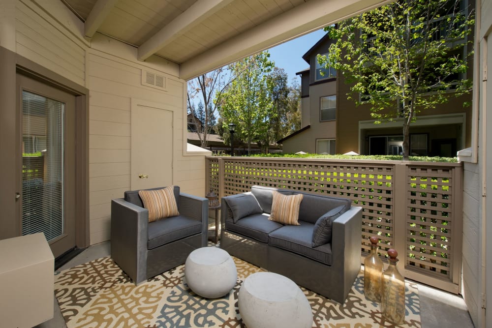 Spacious back patio with room for couches at Rosewalk in San Jose, California