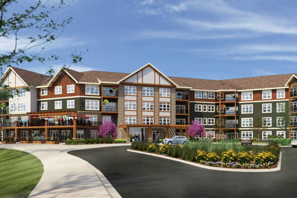 Rendering of main building at Applewood Pointe Lake Elmo/Woodbury in Lake Elmo, Minnesota.