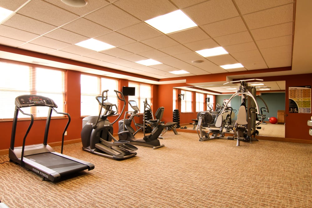Fitness center at Applewood Pointe of Roseville at Langton Lake in Roseville, Minnesota.