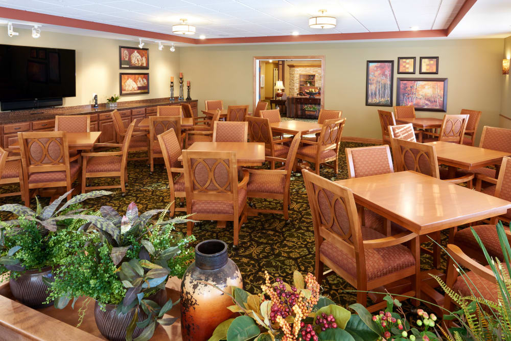 The great room at Applewood Pointe of Shoreview in Shoreview, Minnesota. 