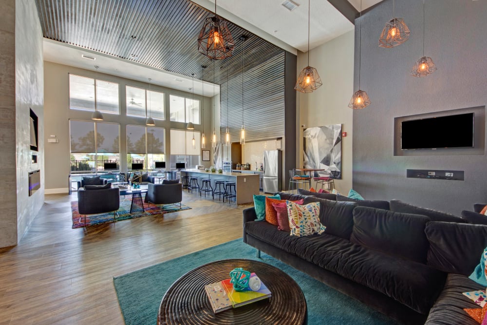 Lounge seating in Linden on the GreeneWay's clubhouse in Orlando, Florida