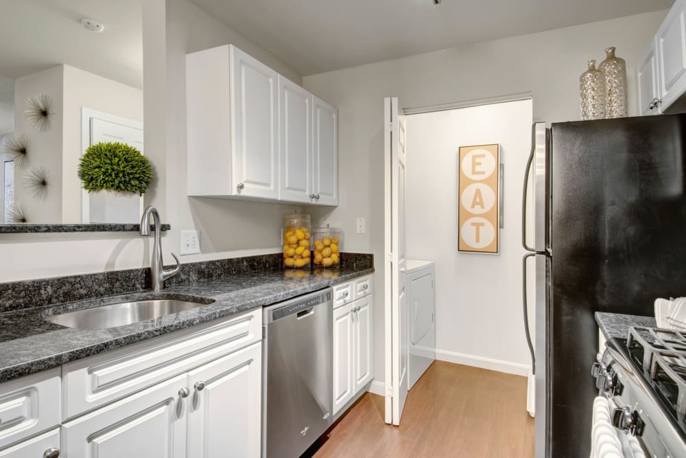 Stainless steel kitchen appliances at Ellington Metro West in Westborough, Massachusetts