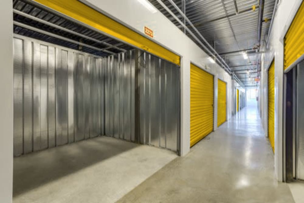 Large, interior climate controlled storage unit at Storage 365 in Garland, Texas