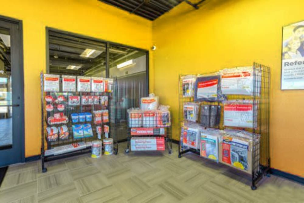 The moving and packing supplies available for purchase at Storage 365 in Garland, Texas
