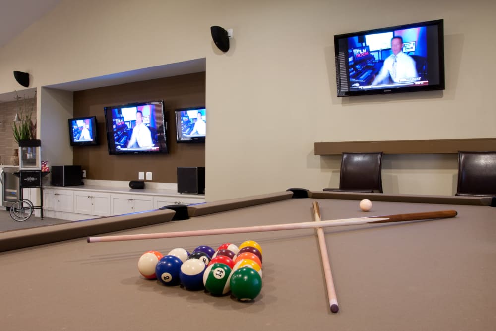 Billiards table and more in the game room at Abaco Key in Orlando, Florida