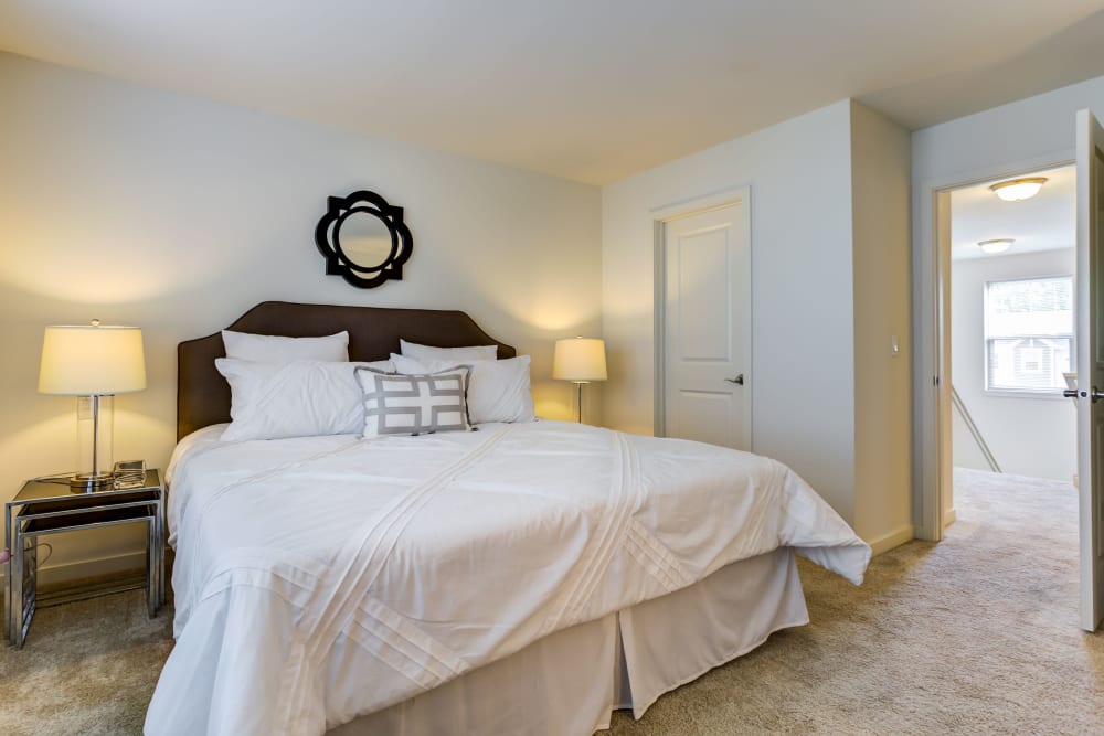 Master bedroom with a large closet at The Oaks Of Vernon Hills in Vernon Hills, Illinois