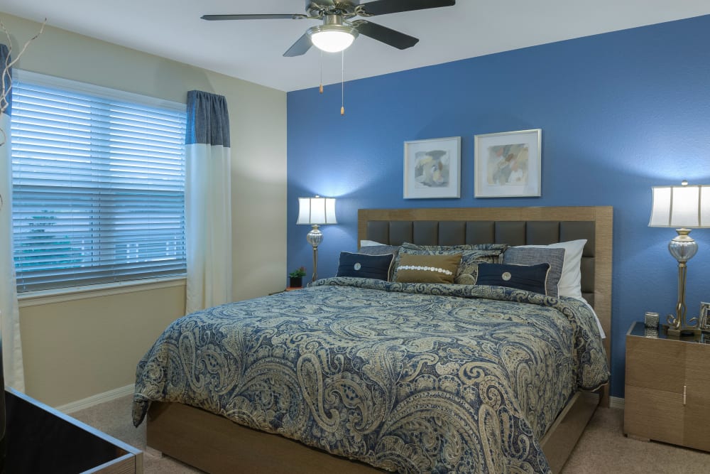 Cozy master bedroom at Integra Lakes in Casselberry, Florida