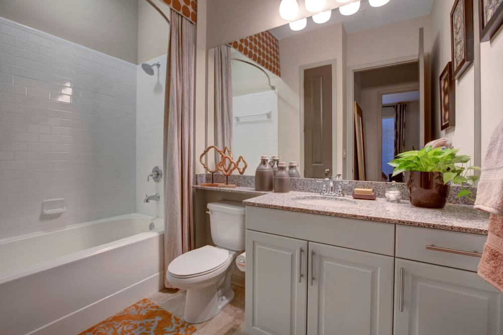 Bright bathroom at Mark at West Midtown in Atlanta, Georgia