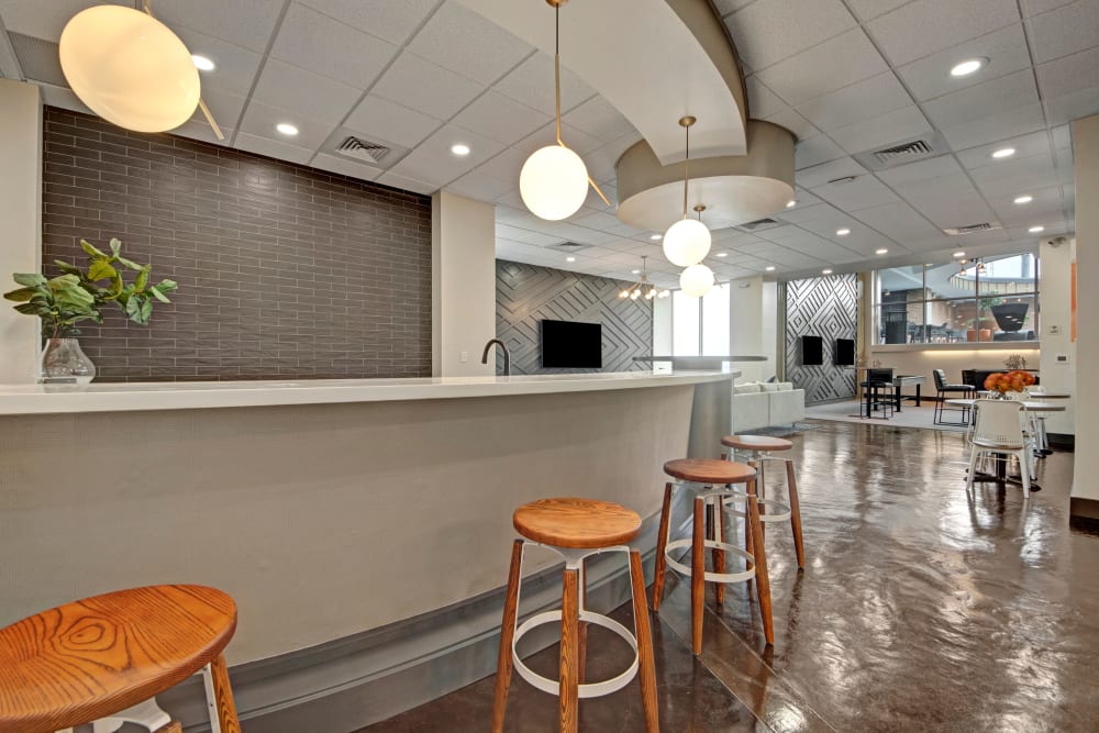Community kitchen at Manor House in Dallas, Texas