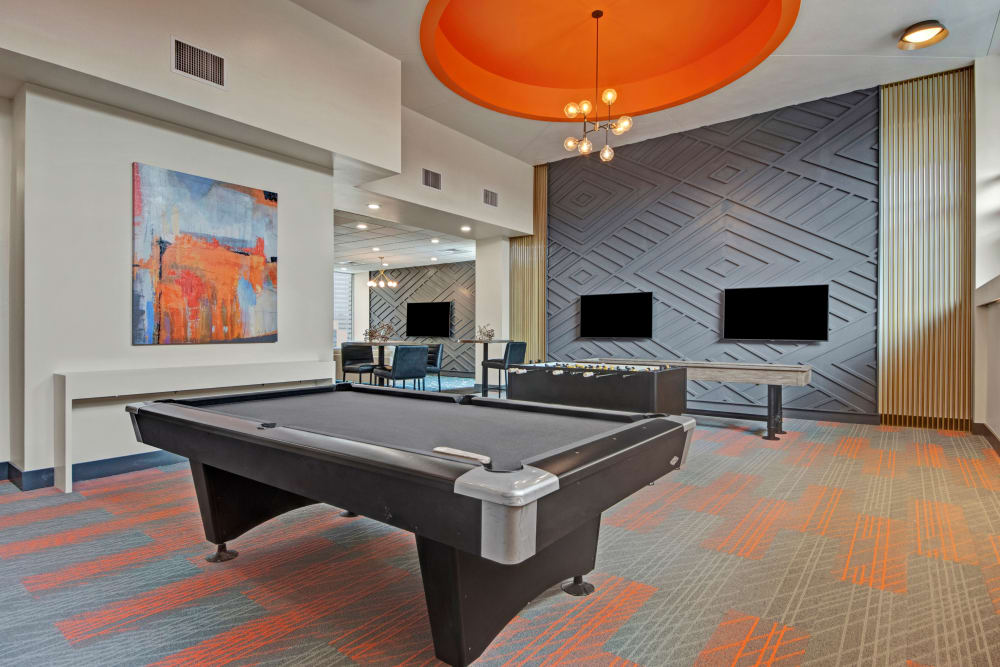 Billiards table in Manor House's clubhouse in Dallas, Texas