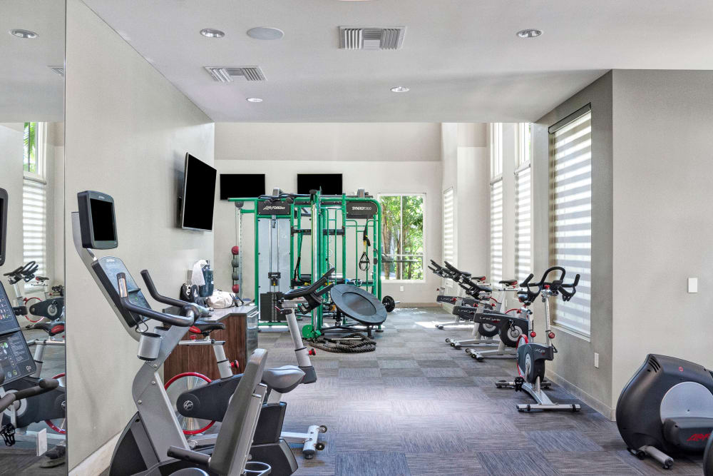 Fitness center at City Center on 7th Apartment Homes in Pembroke Pines, Florida