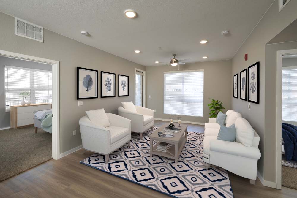 Spacious Living Room at Hawthorne Hill Apartments in Thornton, Colorado